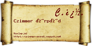Czimmer Árpád névjegykártya